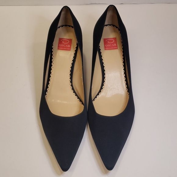 Oscar de la Renta Shoes - Oscar de la renta O-Connie Navy Blue upholstery fabric heels